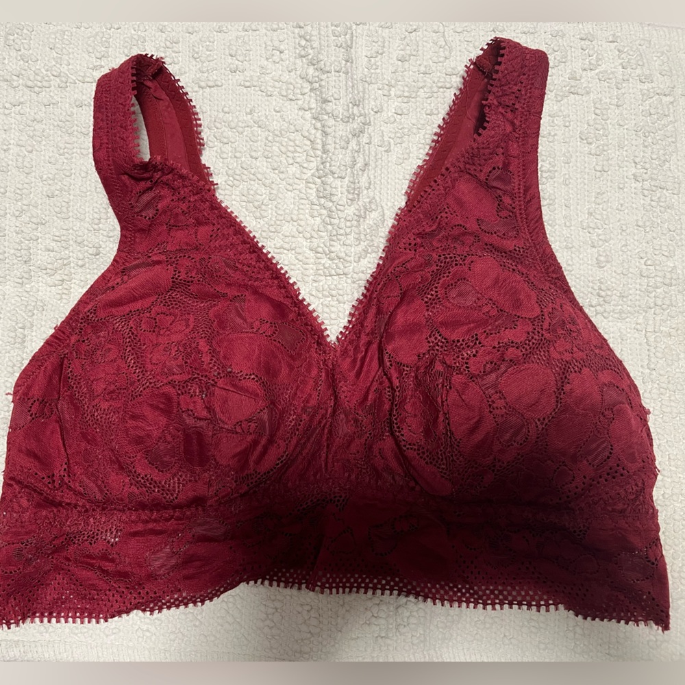 Aerie 💚 Lace Bralette in Rich Burgundy